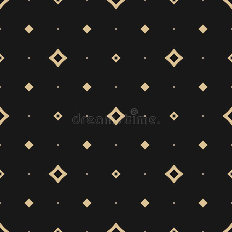 Golden vector seamless pattern with small diamonds, star shapes, tiny  rhombuses. Abstract gold and white geometric texture. Simple minimal wide  repeat background. Luxury design for print, wallpapers Stock Vector