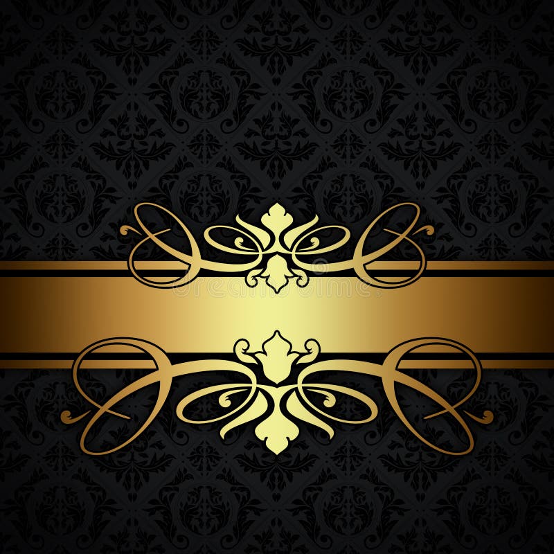Gold and Black Vintage Background. Stock Illustration Illustration of
