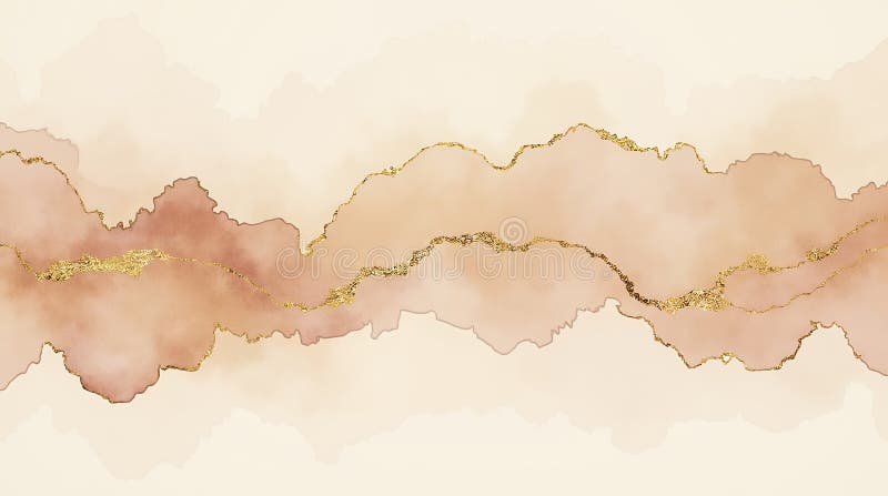 Gold&blush Abstract Art stock illustrationer