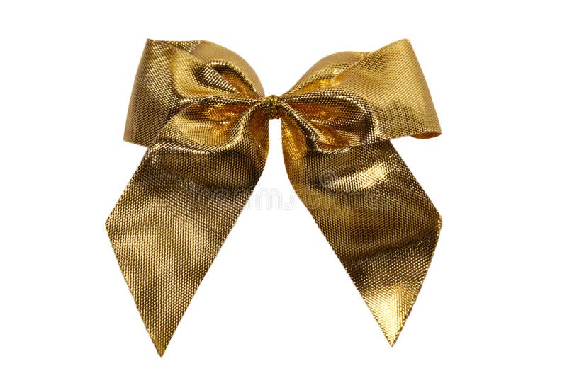Gold christmas bow stock image. Image of ribbon, holiday 17297221