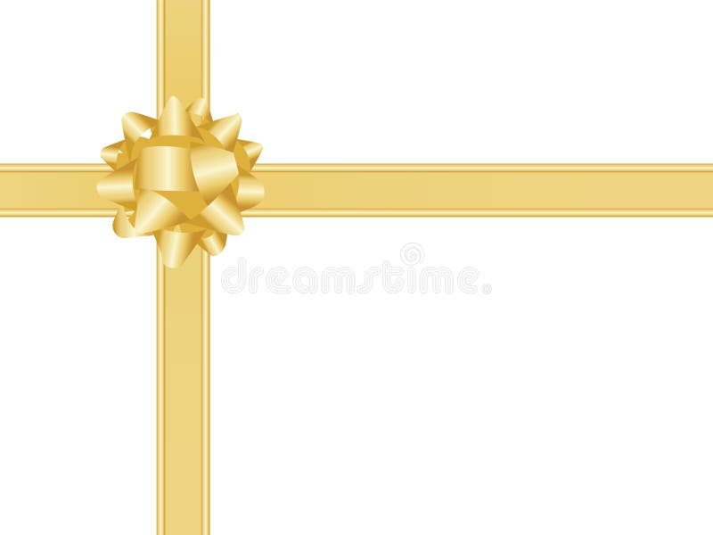 Gold bow and ribbons vector illustration