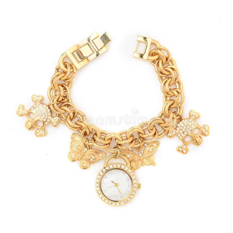 Bracelet with Clock Isolated on White Stock Photo Image of clock