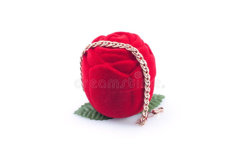 Gold bracelet and red gift