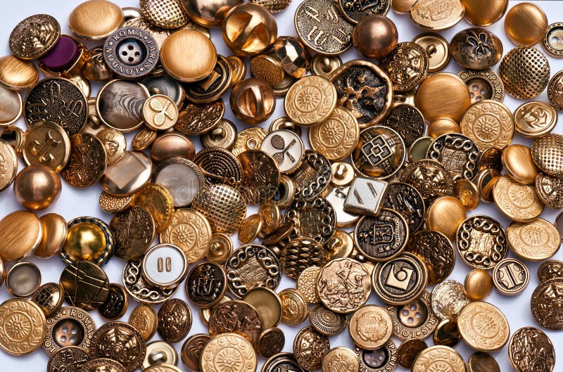 Gold and Brass Buttons stock image. Image of ornate, copper 20239661