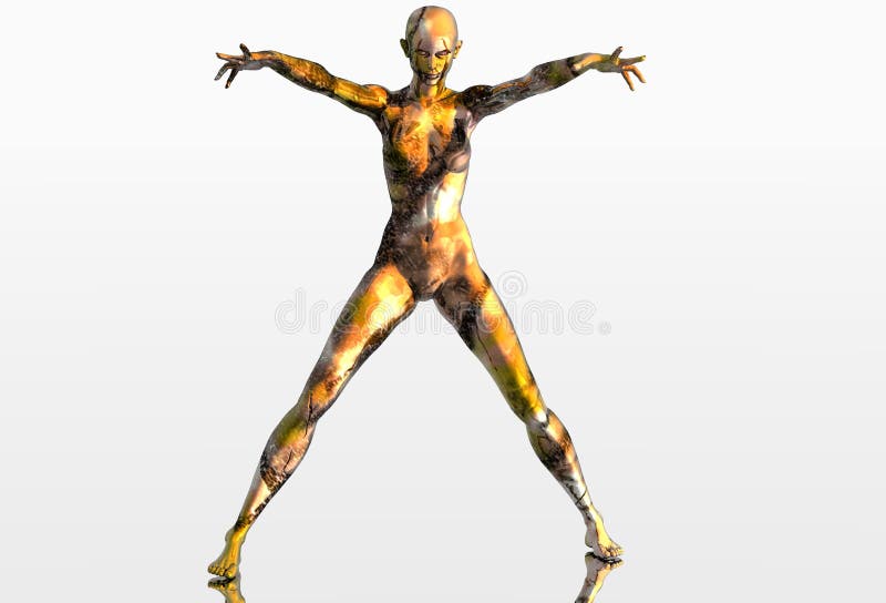 Gold and bronze marble girl