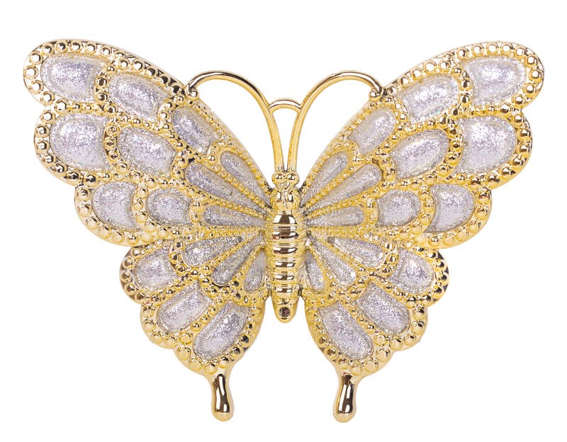Gold butterfly decoration stock photo. Image of diamond 63980948