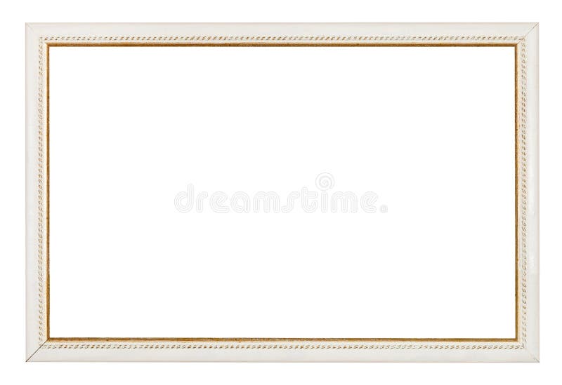 Gold carved narrow white picture frame royalty free stock photos Gold carved narrow white picture frame royalty free stock photos