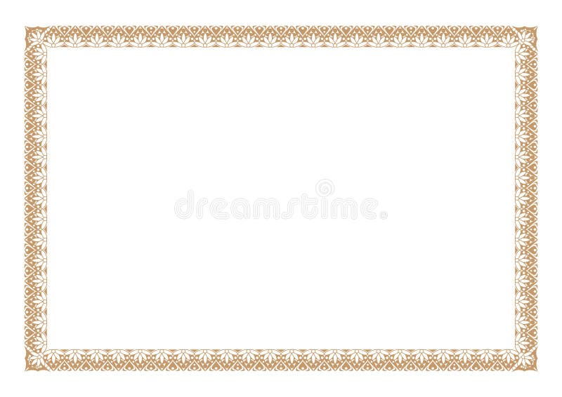 Gold Certificate Of Appreciation Border Ready Add Text Stock Vector