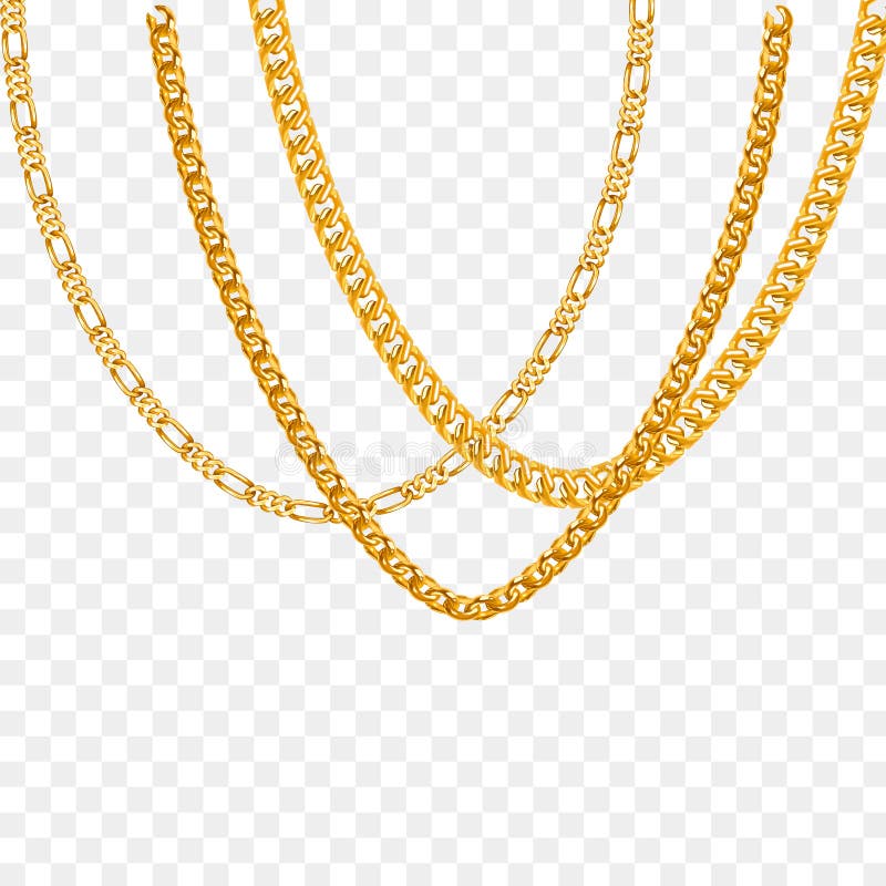 Gold Chain. Fashion Design for Jewelry. Vector illustration