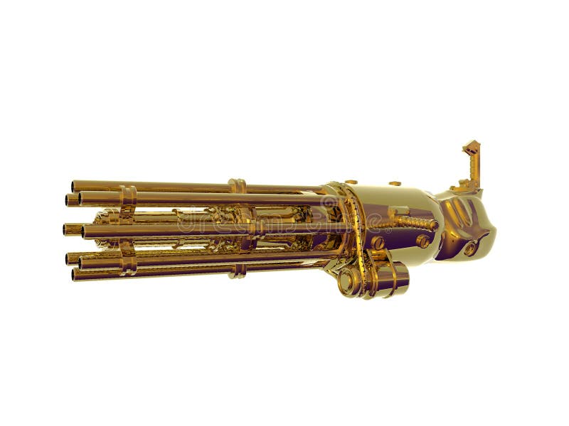Gold Chain Gun vector illustration