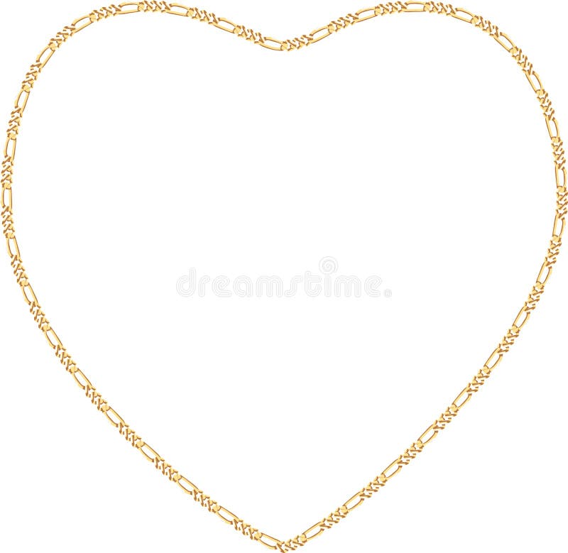 Gold Chain Heart Frame vector illustration