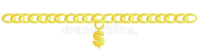 Gold chain - Illustration stock vector. Illustration of personal - 92303202