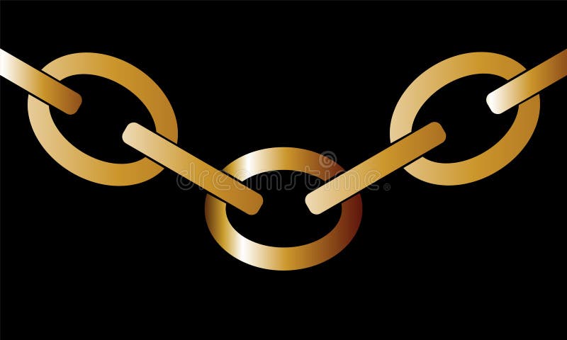 Gold Chain Shape Shadow. Jewelry Luxury Necklace Stock Vector