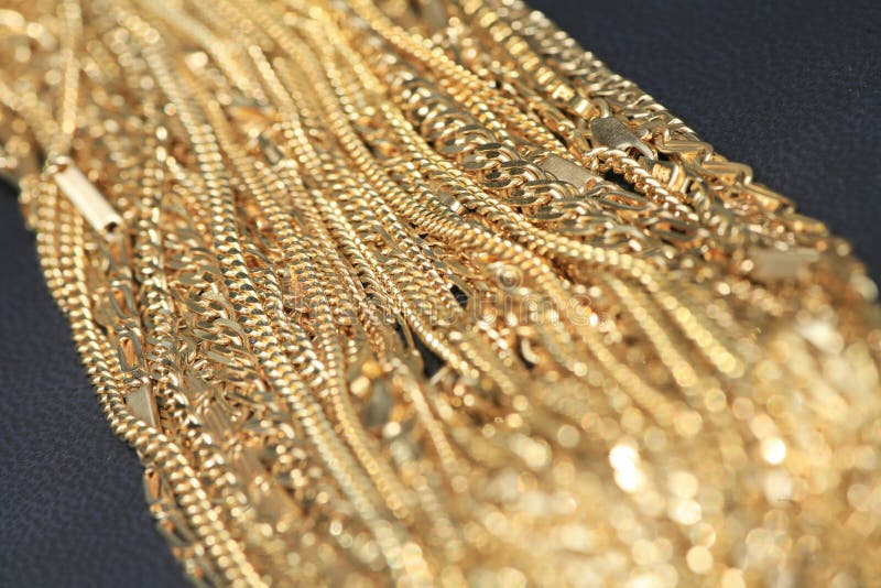 Gold chains stock photo. Image of fake, chain, gems, beauty 8386118