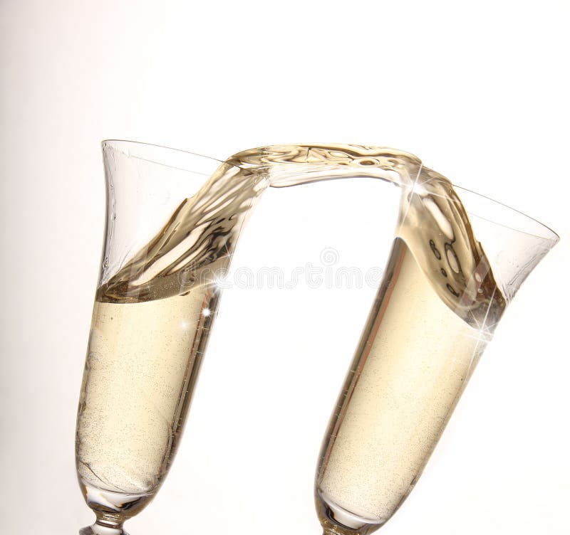 Gold Champagne glasses stock photo. Image of celebration 21402486