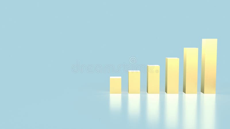 Graficul auriu privind fundalul albastru pentru conceptul de afaceri 3d royalty free illustration