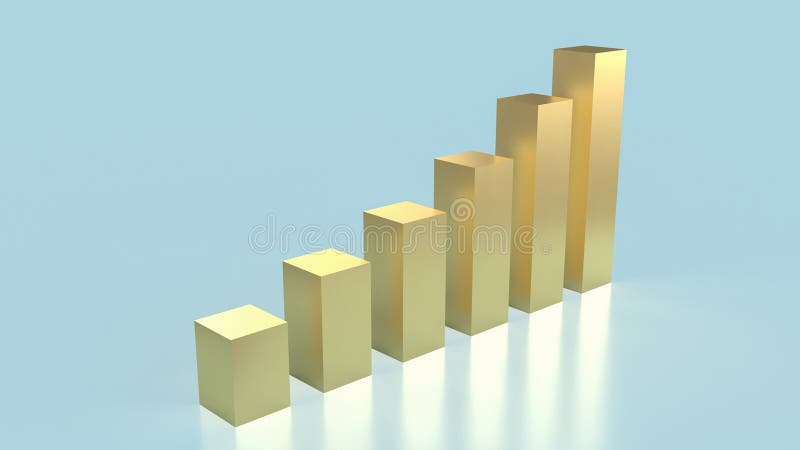 Graficul auriu privind fundalul albastru pentru conceptul de afaceri 3d vector illustration
