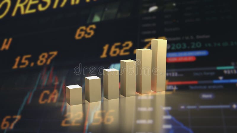 Graficul auriu privind redarea fundalului de activitate 3d royalty free illustration