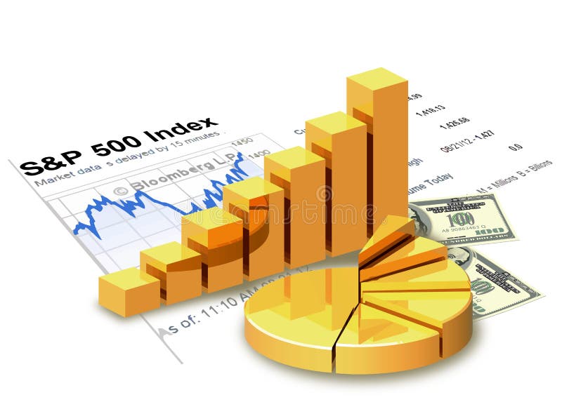 Gold chart, money, financial statement.