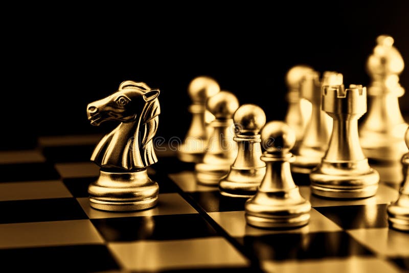 Gold Chess Elite Business Team Ledare för lyxen rik fantastisk bild fotografering för bildbyråer