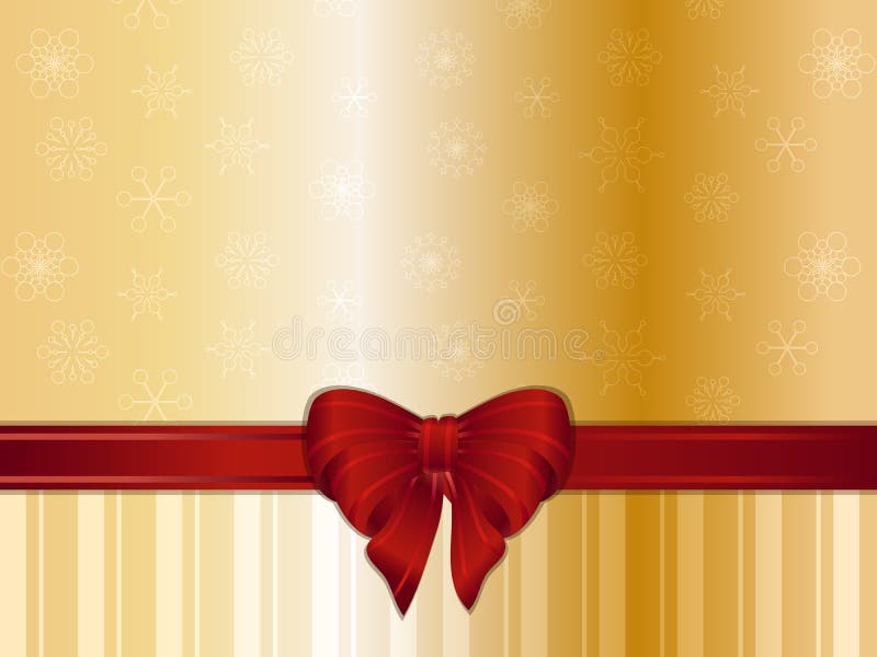 Gold Christmas background and bow