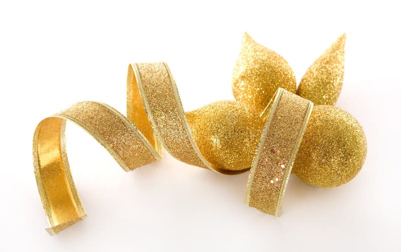 Gold Christmas decorations royalty free stock image Gold Christmas decorations royalty free stock image
