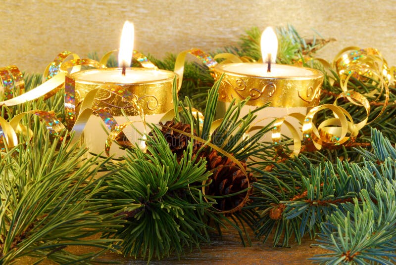 Gold christmas still-life