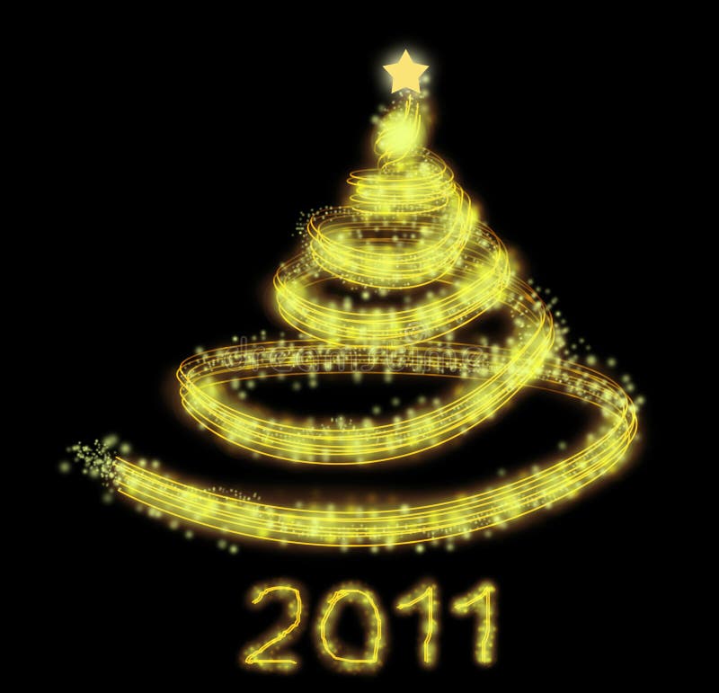 Gold Christmas Tree Background Stock Illustration Illustration of