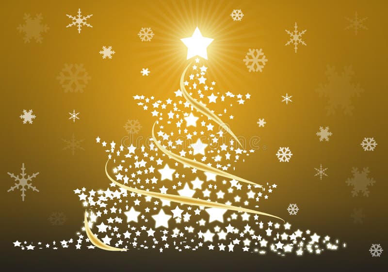 Gold christmas tree background