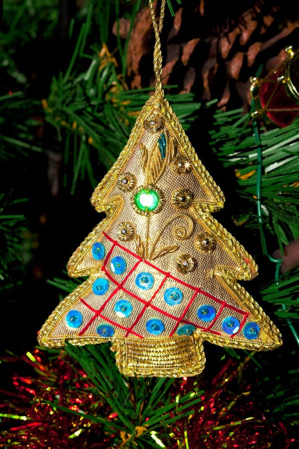 Gold christmas tree vintage decoration