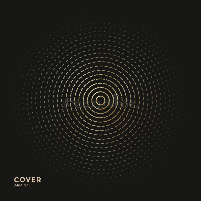 Gold Circles on Black Background. Stock Vector Illustration of