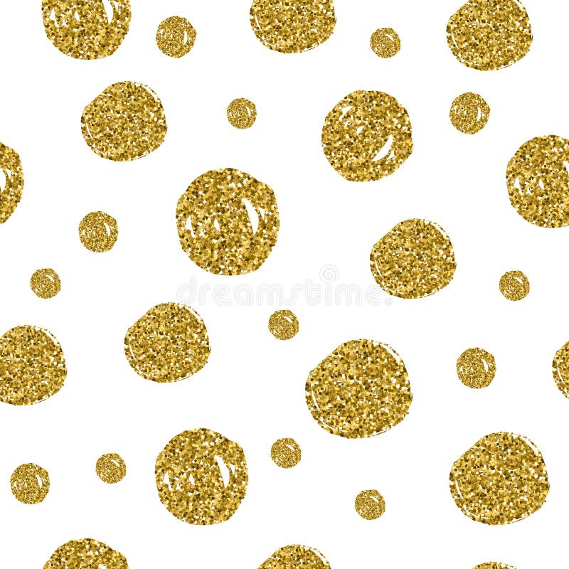 Gold Circles Seamless Pattern on White Background. Stock Vector Illustration of decor, card