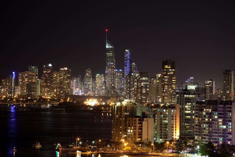 Gold Coast at night royalty free stock image Gold Coast at night royalty free stock image