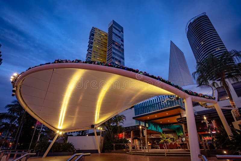 Gold Coast, QLD, Australia Christmas Decorations in Broadbeach Editorial Photography Image
