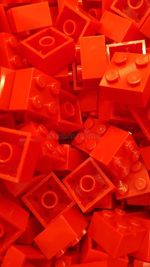 Gold Coast, Queensland/Australia - June 11th: Red square Lego bricks piled up at the lego store at Dreamworld