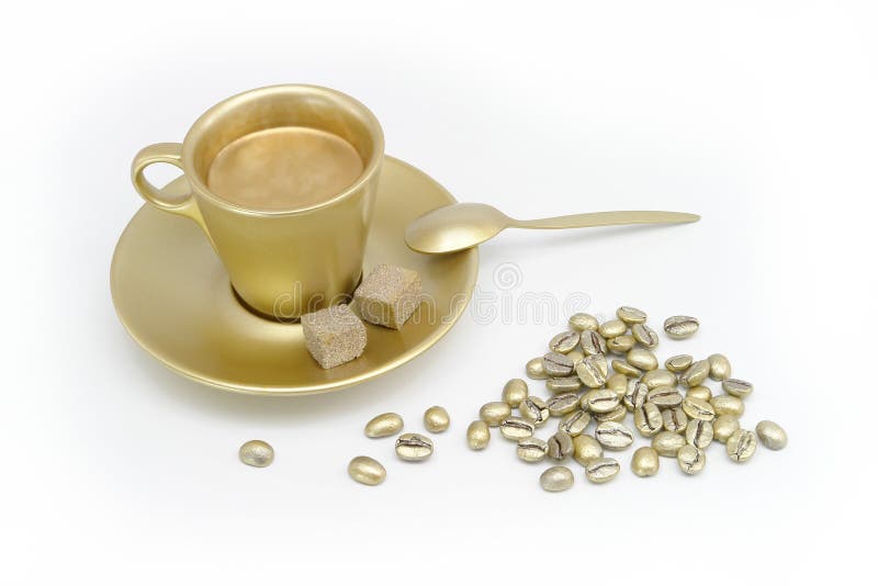 Gold coffee stock image. Image of bean, fresh, gourmet 8191629