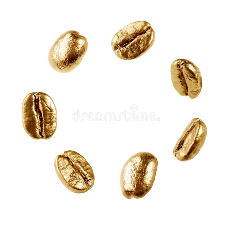 Gold Coffee Beans Falling Down Stock Image Image of gold, dark 37562943