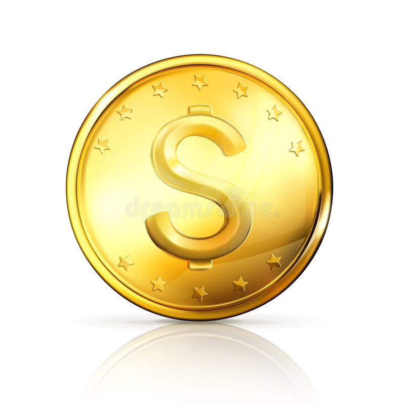 Gold coin stock vector. Illustration of economy, golden - 24484049