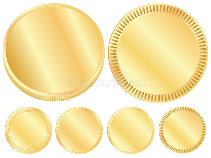 gold coin blank set stock vector illustration of business