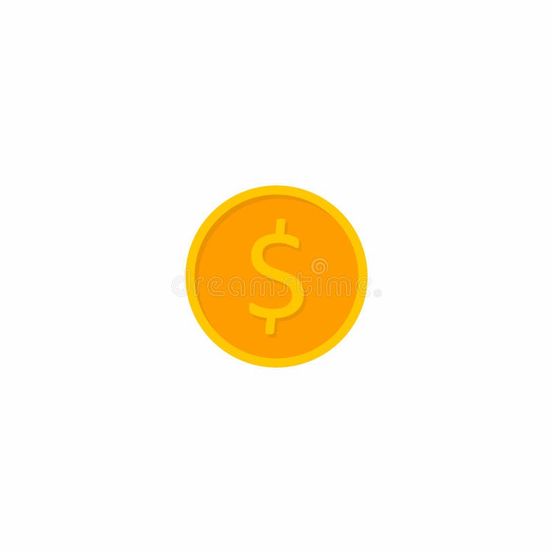 Gold coin White Background icon vector isolated royalty free illustration
