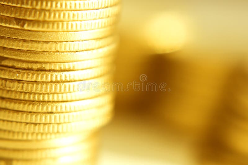 Gold coins close-up