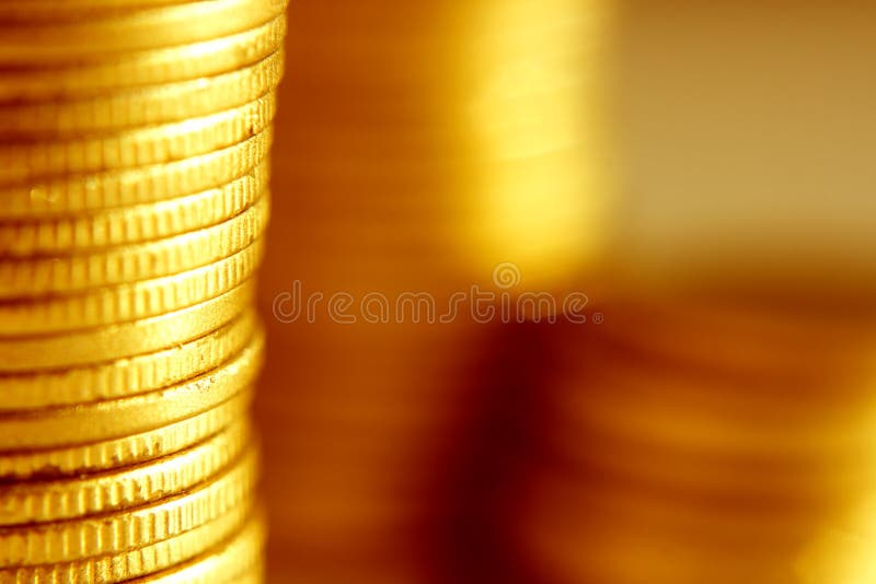 Gold coins close-up