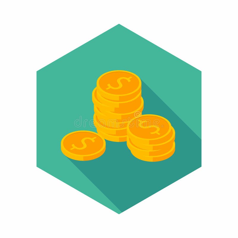 Gold Coins Stack Icon Vector Isometric Stock Vector Illustration of