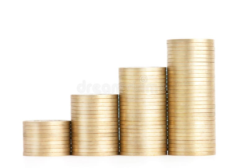 Gold Coins Stand Vertically in Columns Stock Photo Image of earnings