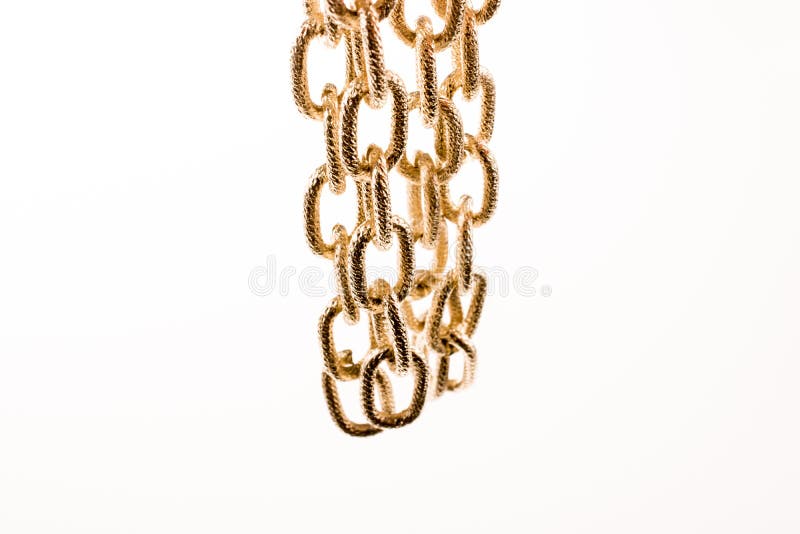 Gold color metal chain stock photo. Image of steel, freedom 145799694