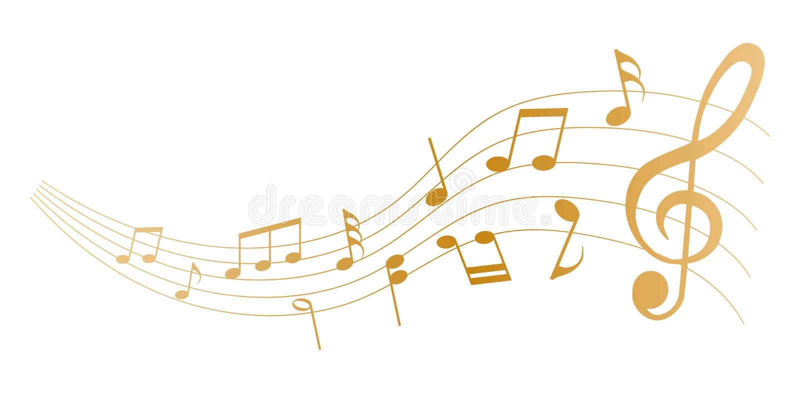 Gold Music Notes on Transparent Background Stock Vector - Illustration ...