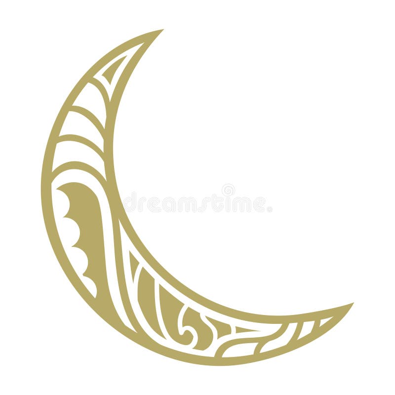 Gold crescent moon logo stock vector. Illustration of cards - 99141941