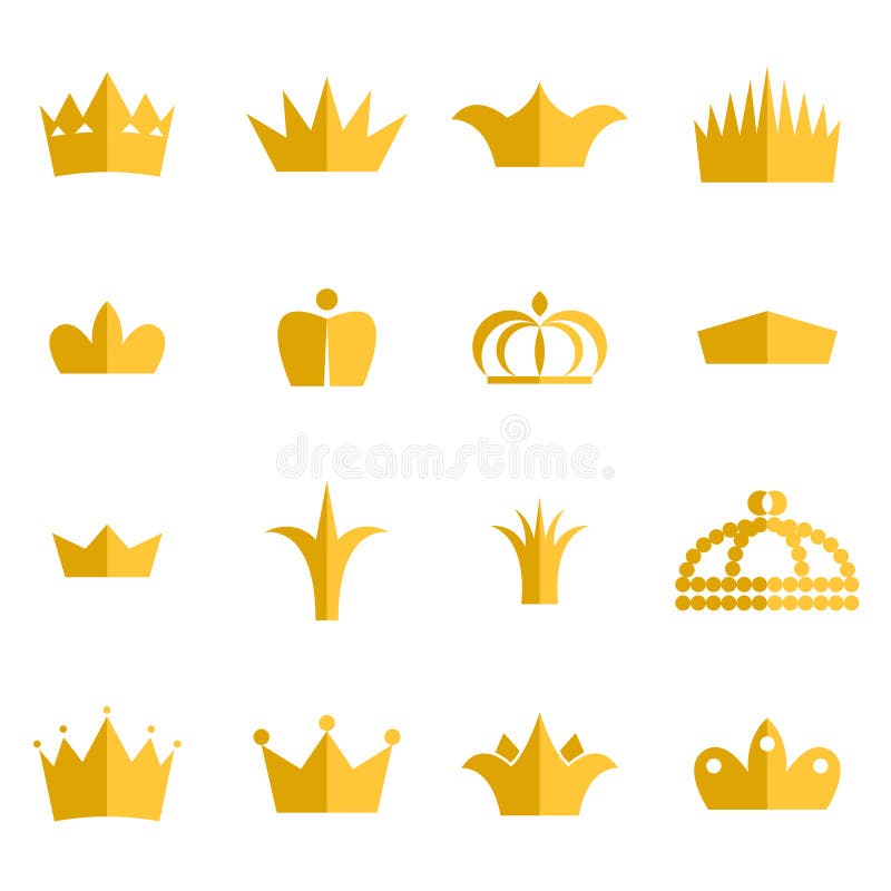 Gold crown clip art vector set. vector illustration Gold crown clip art vector set. vector illustration