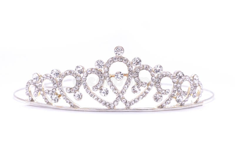 Gold Crown with Diamonds Isolated on White Stock Image Image of