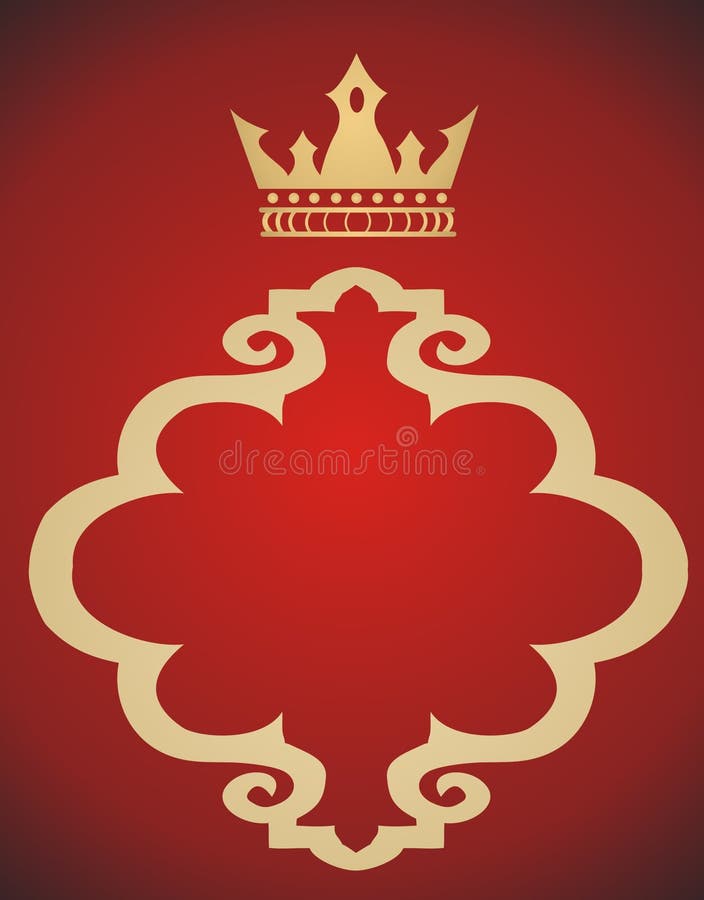 Gold crown on red background -